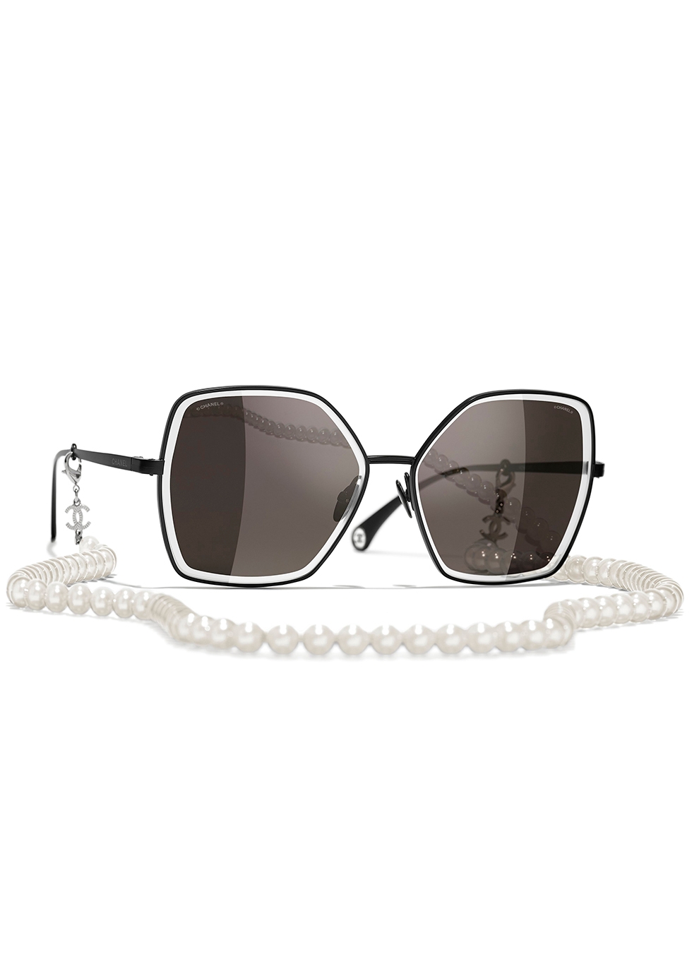 Chanel 5414 C5343 Black  Beige Butterfly Sunglasses  PRETAVOIR   Pretavoir