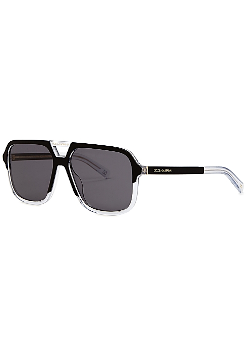 Dolce & Gabbana Two-tone polarised aviator-style sunglasses - Harvey Nichols