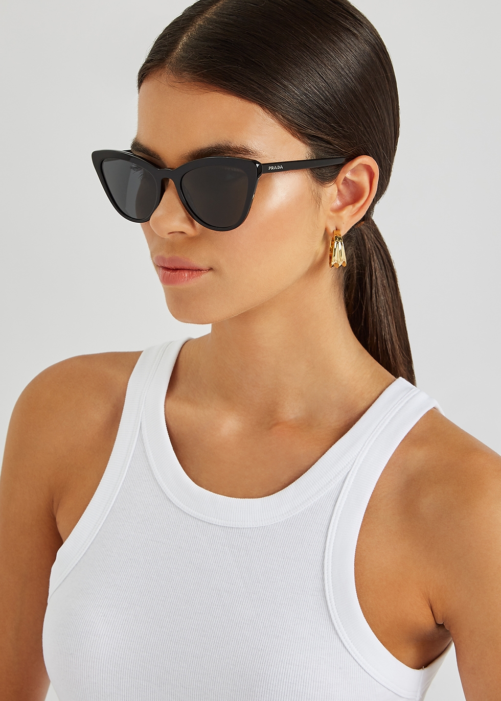 PRADA EYEWEAR Oval-frame acetate sunglasses | NET-A-PORTER