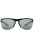 Matte black mirrored wrap-around sunglasses - Prada Linea Rossa