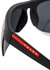 Matte black mirrored wrap-around sunglasses - Prada Linea Rossa