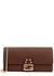 Brown logo leather wallet-on-chain - Fendi