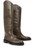 Olive leather knee-high boots - Jil Sander
