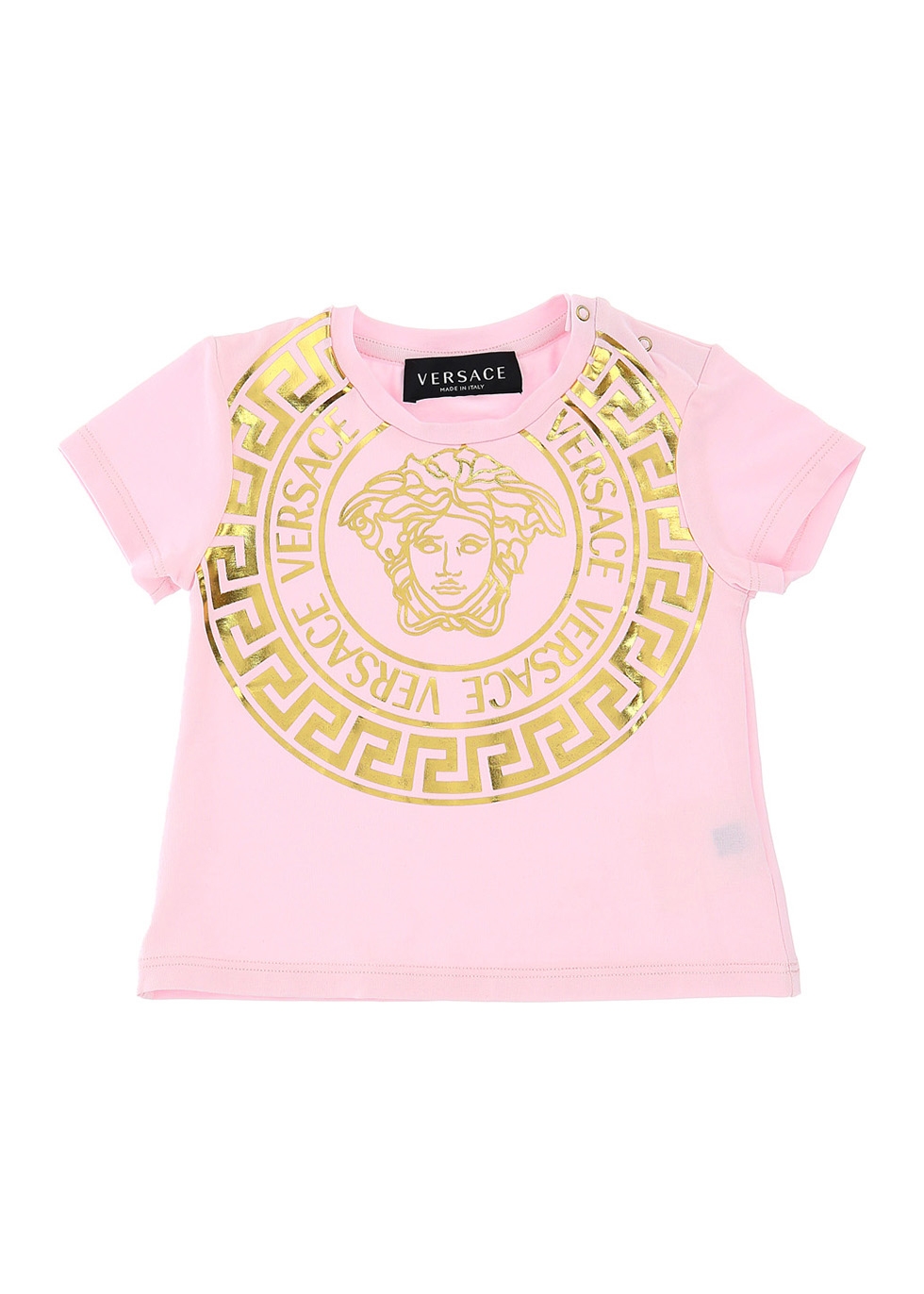 Pink Medusa-print stretch-cotton T-shirt