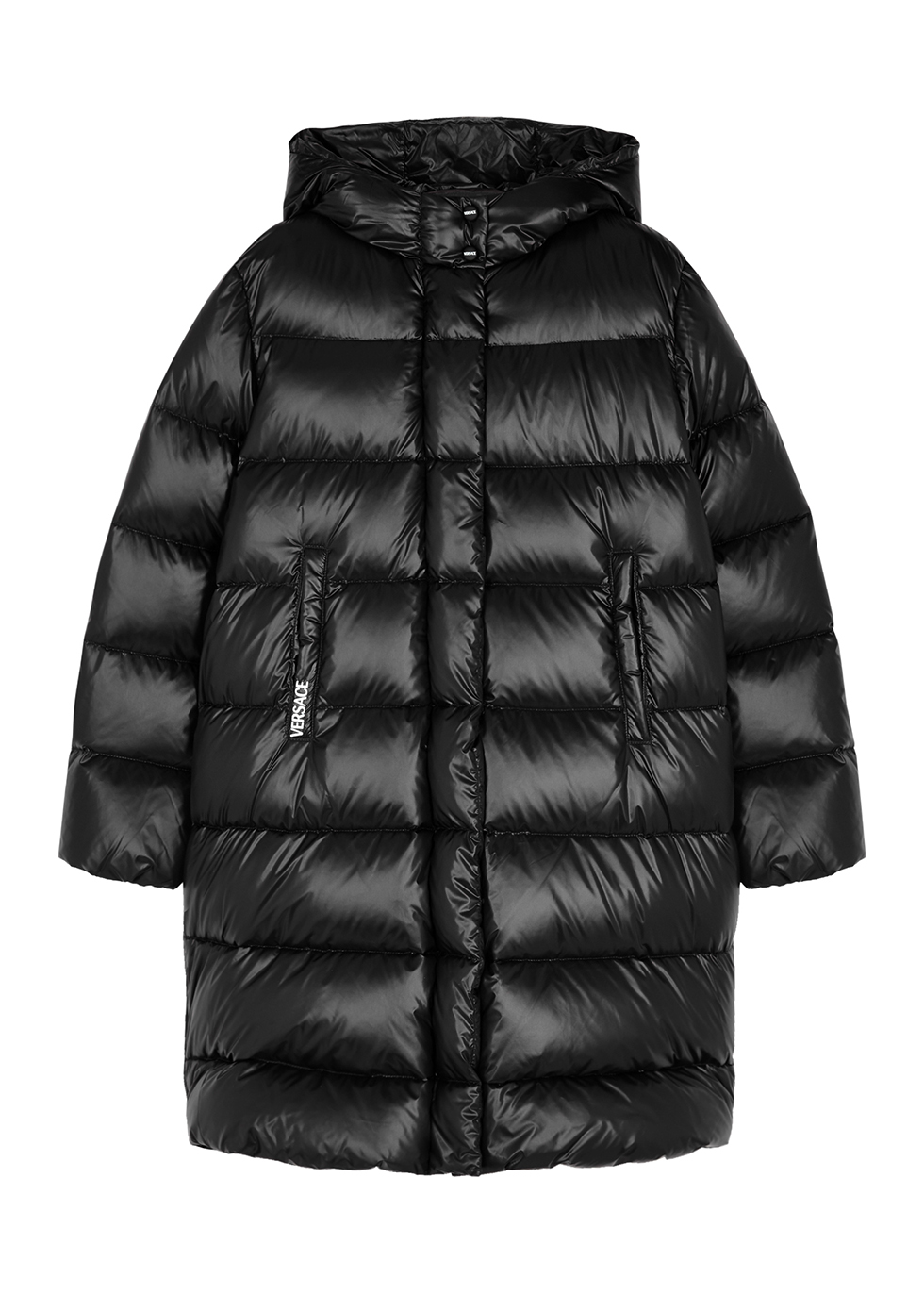 Black quilted shell jacket (8-14 years)