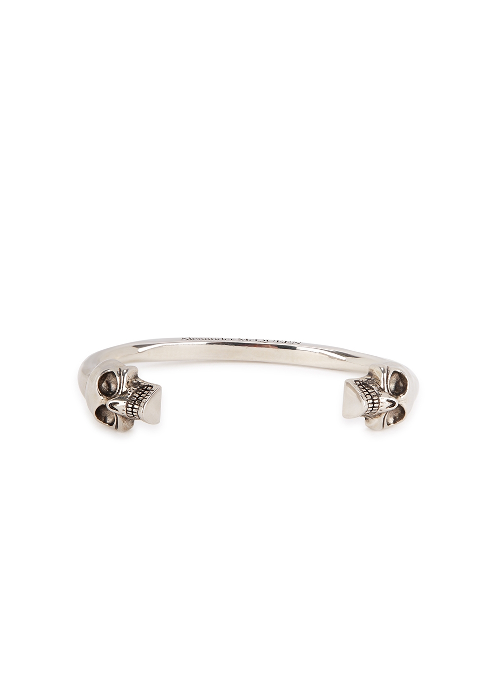 Alexander McQueen Twin Skull silver-tone cuff bracelet - Harvey 