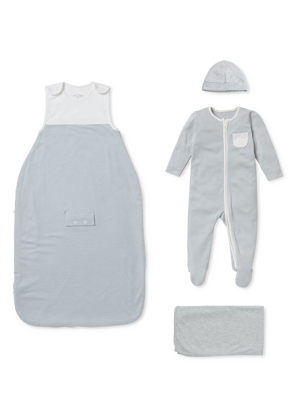 Mori Babies' Summer Clever Striped Jersey Sleep Set (6 Months)