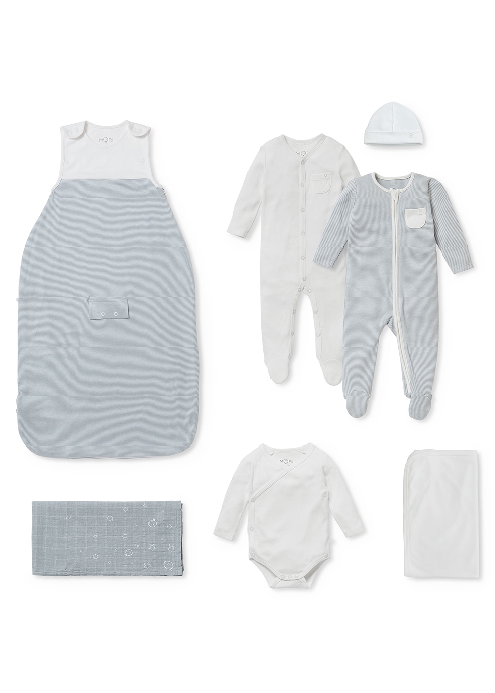 Mori Babies' My First Summer Striped Jersey Sleep Set (6 Months)