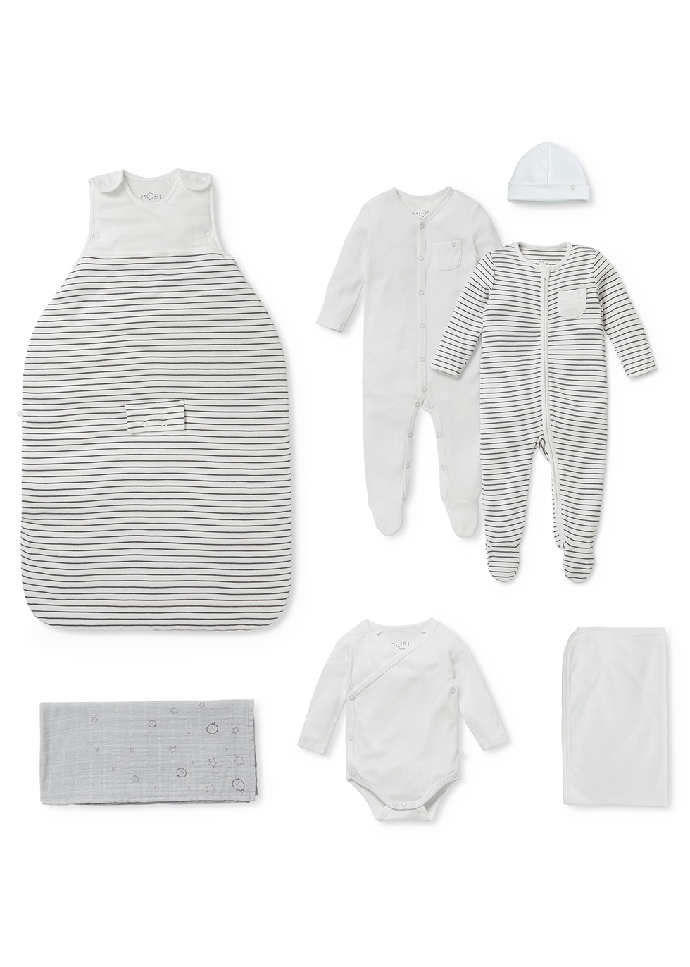 Mori Babies' My First Summer Striped Jersey Sleep Set (6 Months)