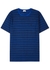 Blue striped logo cotton T-shirt - Saint Laurent