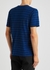 Blue striped logo cotton T-shirt - Saint Laurent