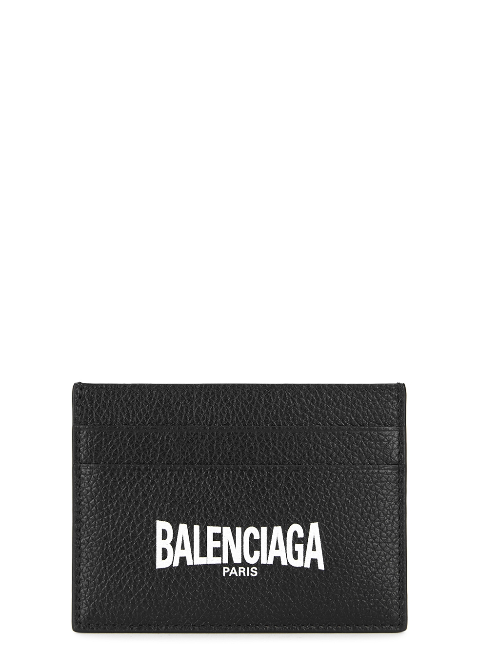Balenciaga Black logo-print leather card holder - Harvey Nichols