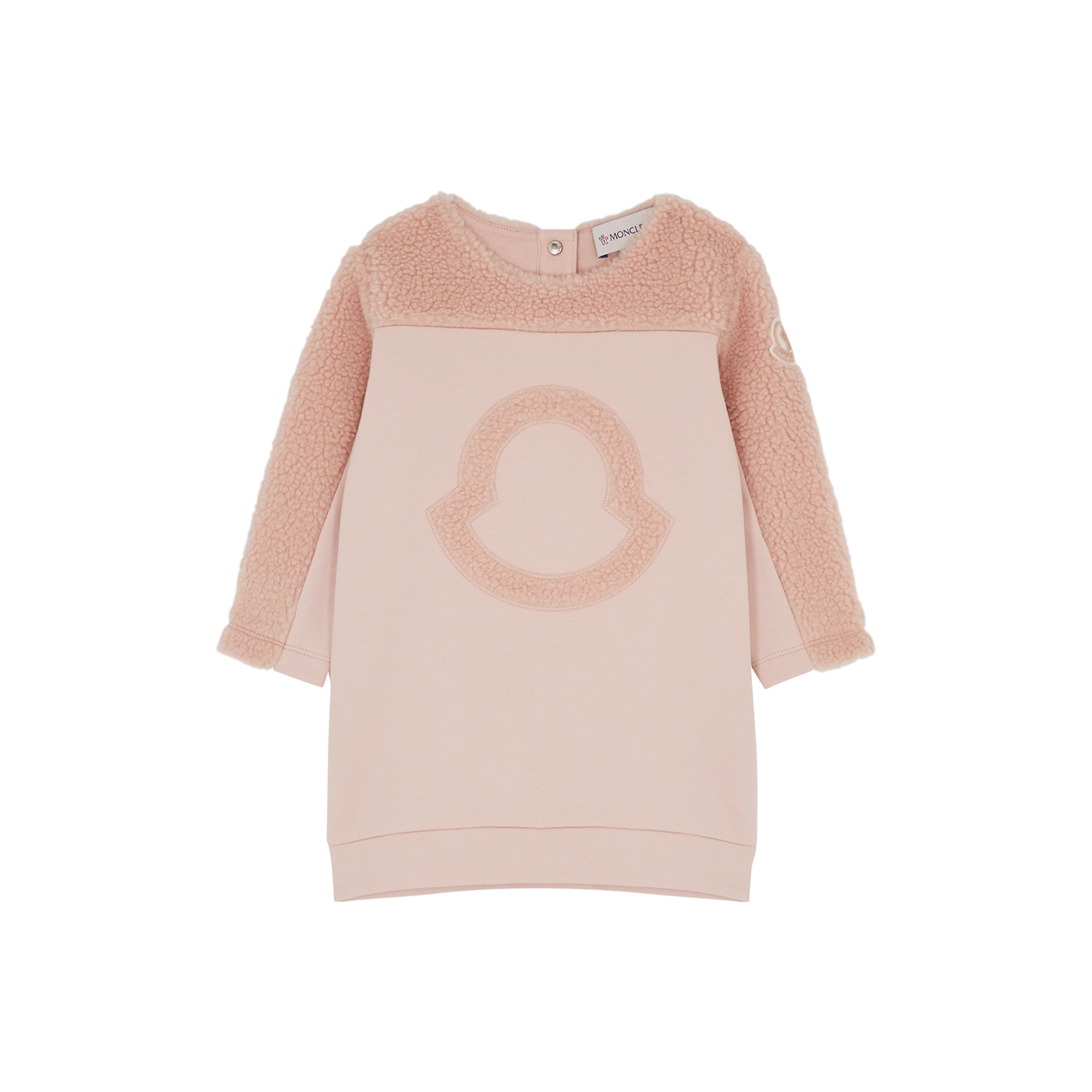 Moncler Kids Pink Logo Stretch-cotton Dress - 9 Months