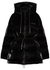 Black quilted glossed shell coat - Off-White