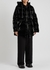 Black quilted glossed shell coat - Off-White
