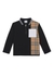 Long-sleeve vintage check panel cotton polo shirt - Burberry
