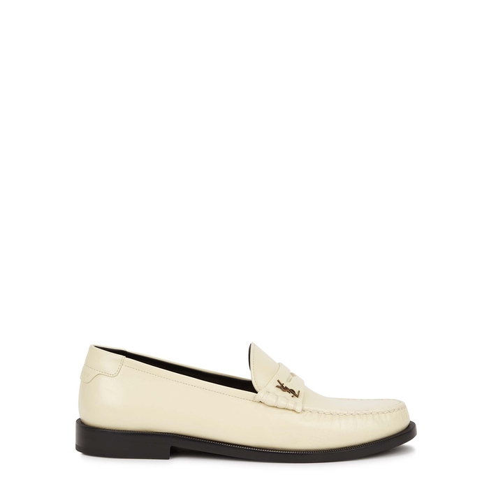 Saint Laurent Le Loafer Cream Leather Penny Loafers