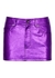 Metallic purple leather mini skirt - Saint Laurent