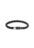 Large black braided leather bracelet - Tateossian