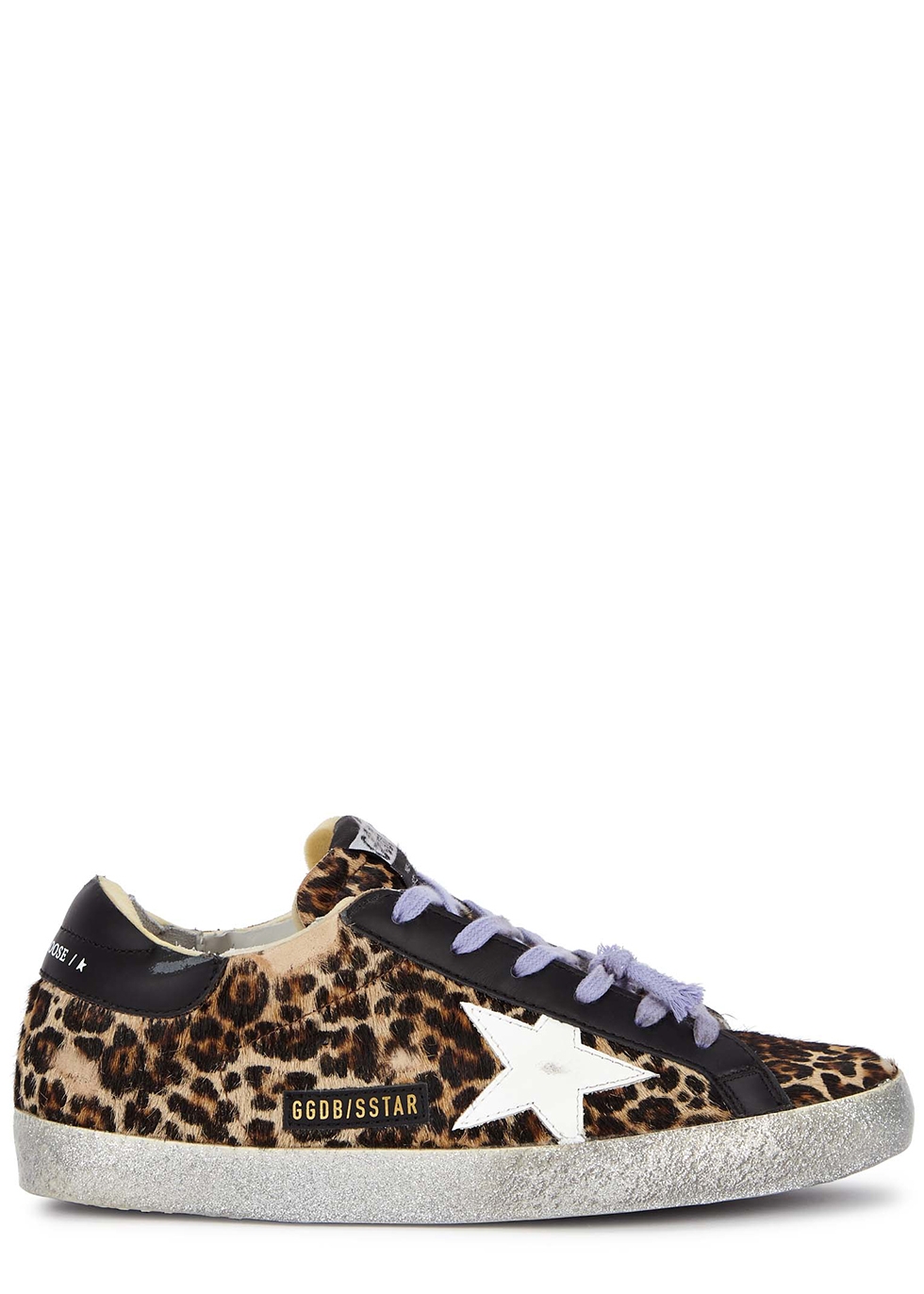 Superstar leopard-print calf hair sneakers