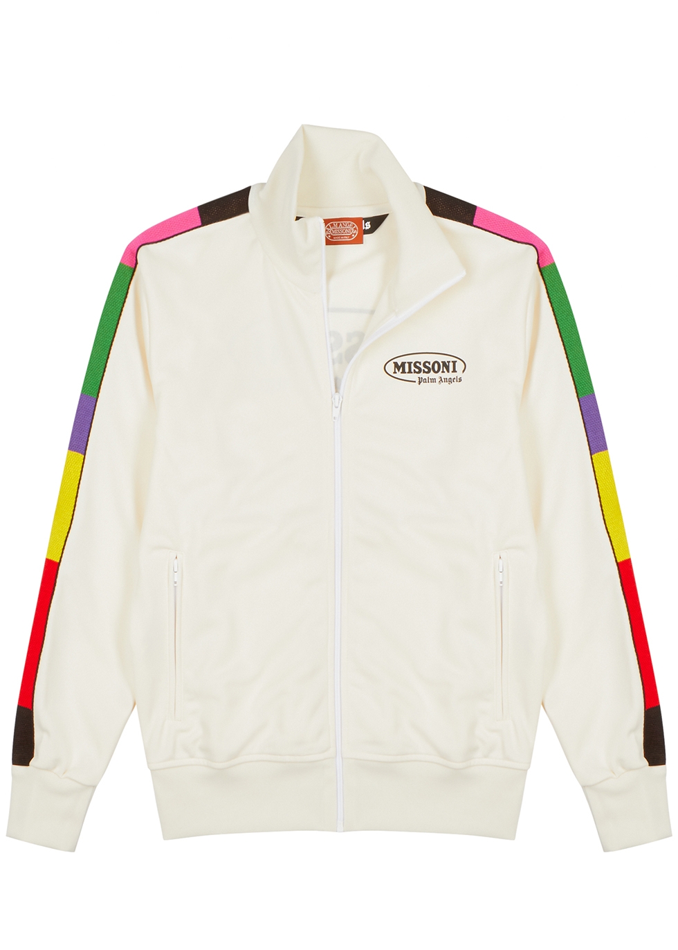 Palm Angels X Missoni off-white jersey track jacket - Harvey Nichols