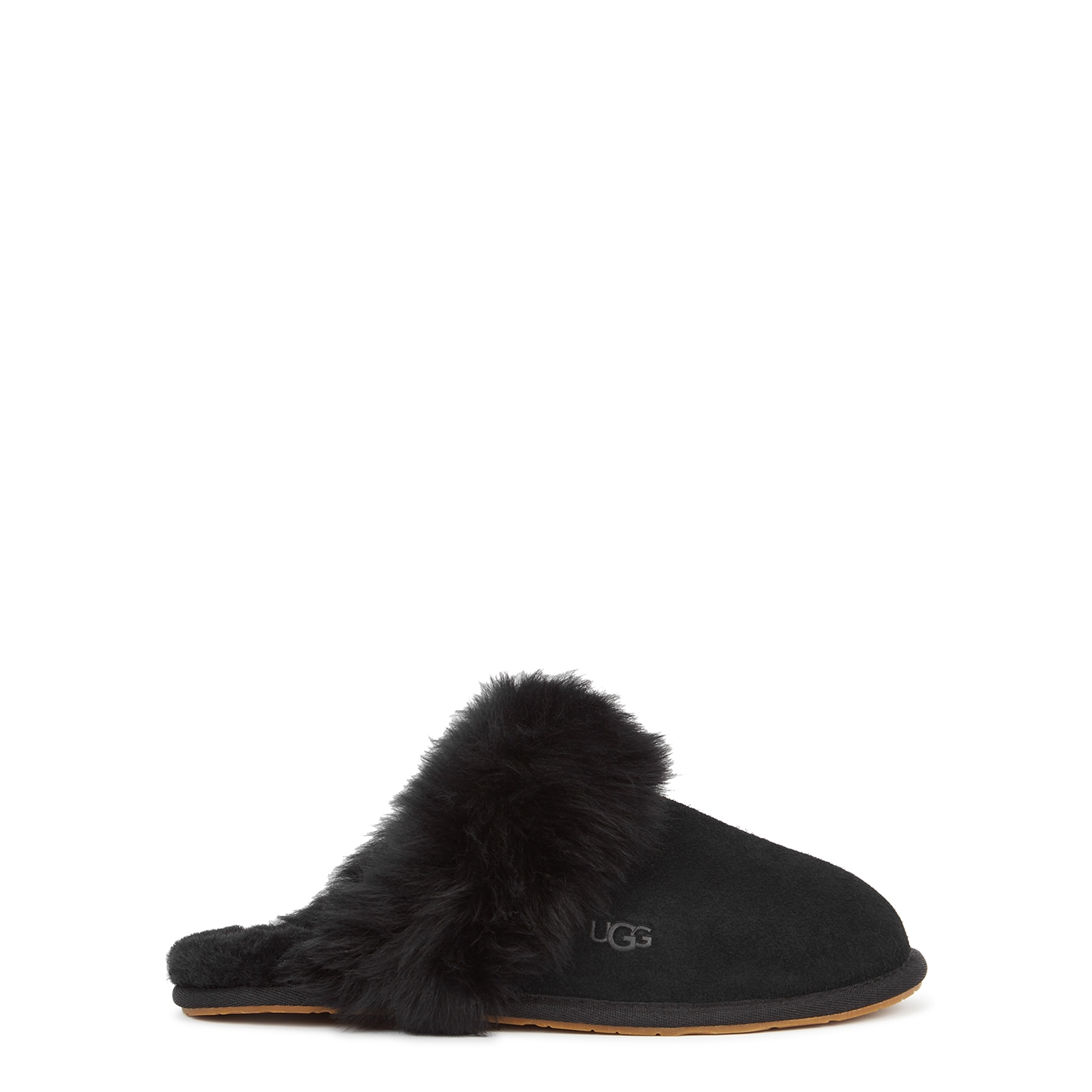 Ugg Scruff Sis Shearling-trimmed Suede Slippers - Black