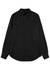 Black logo-jacquard silk shirt - Fendi