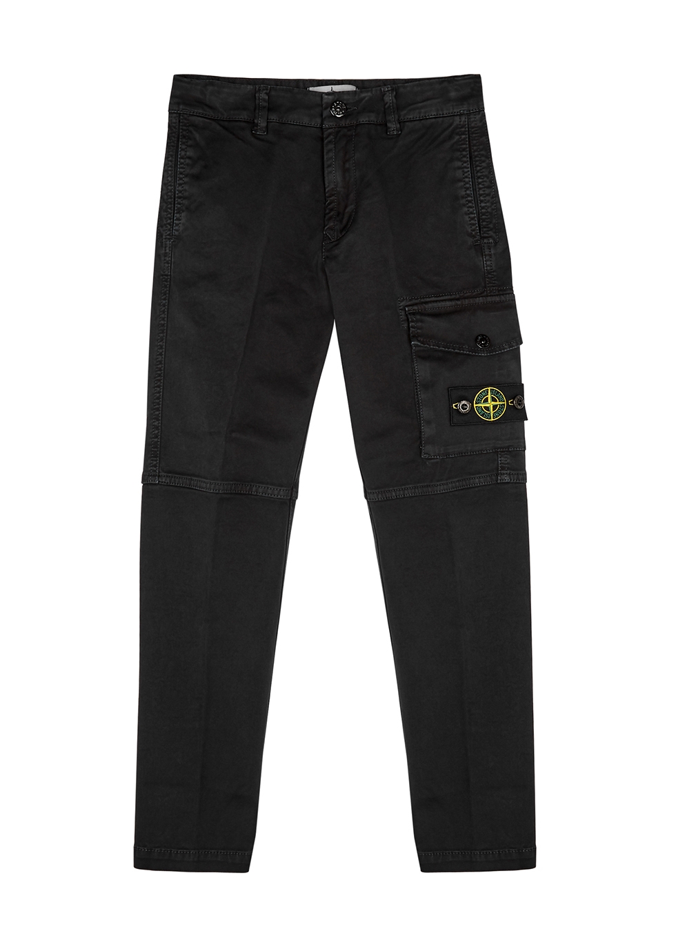 Stone Island Black stretch-cotton cargo trousers (6-8 years) - Harvey ...