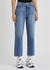 Noella blue cropped straight-leg jeans - Paige