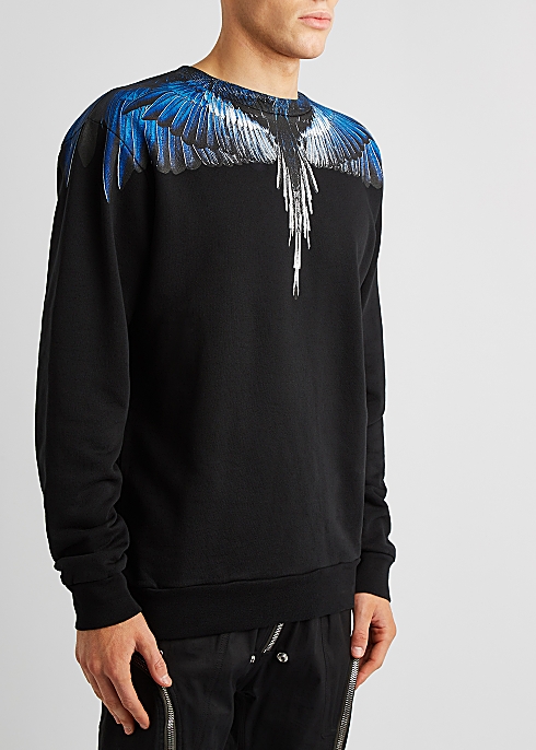 Burlon Wings black cotton sweatshirt - Nichols
