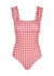 Red gingham ruffle-trimmed swimsuit - Ephemera