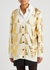 Cream gold printed wool cardigan - Valentino