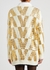 Cream gold printed wool cardigan - Valentino