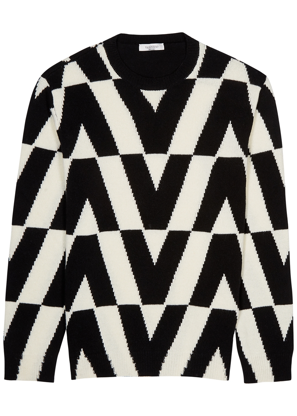 Monochrome logo cashmere-blend jumper