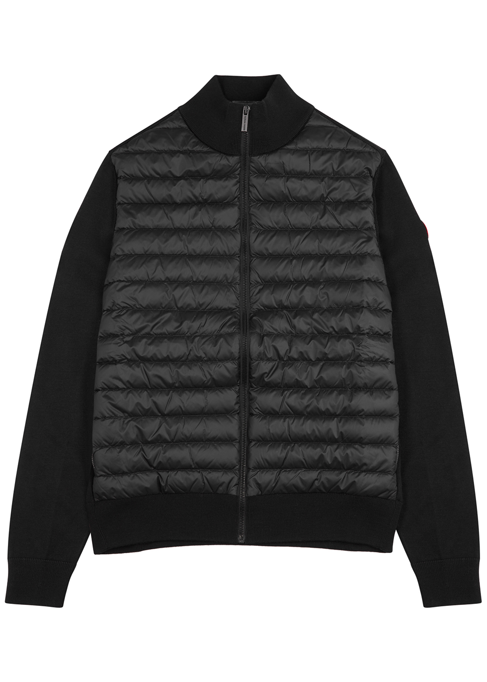 Hybridge black wool and shell jacket