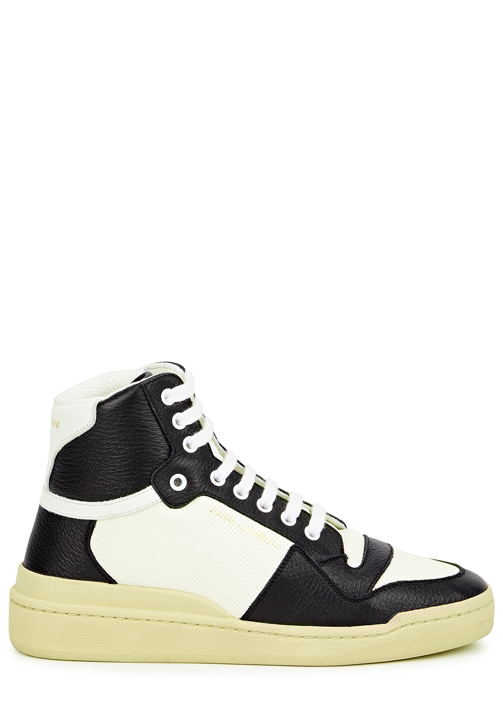 Saint Laurent SL24 panelled leather hi-top sneakers - Harvey Nichols