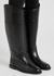 Karligraphy black leather knee-high boots - Fendi