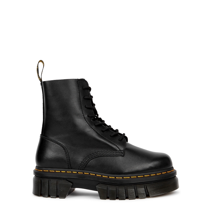 Dr Martens Audrick Black Leather Flatform Ankle Boots