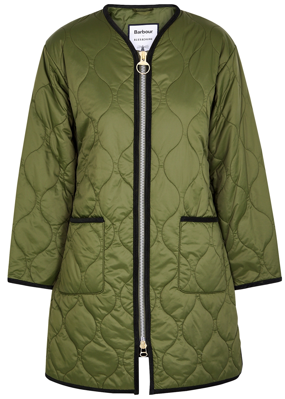 Barbour by ALEXACHUNG Billie green quilted shell jacket