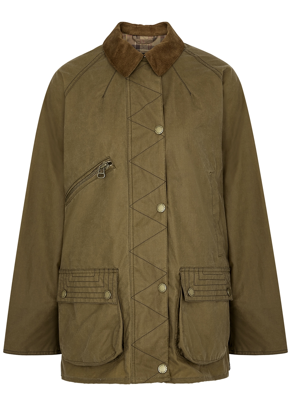 Barbour by ALEXACHUNG Carmen brown waxed cotton jacket