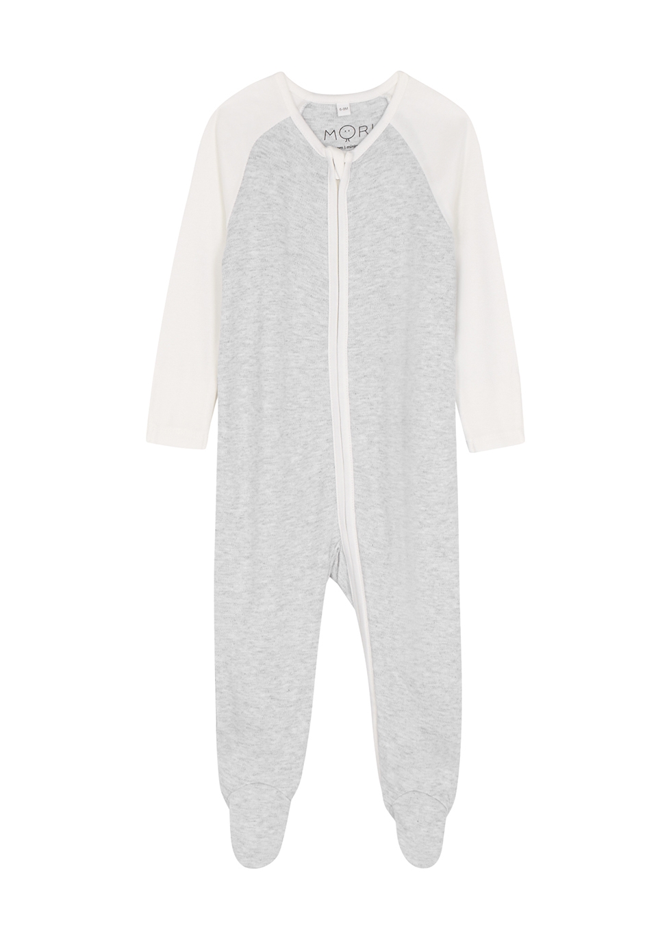 Mori Babies' Grey Mélange Jersey Sleepsuit
