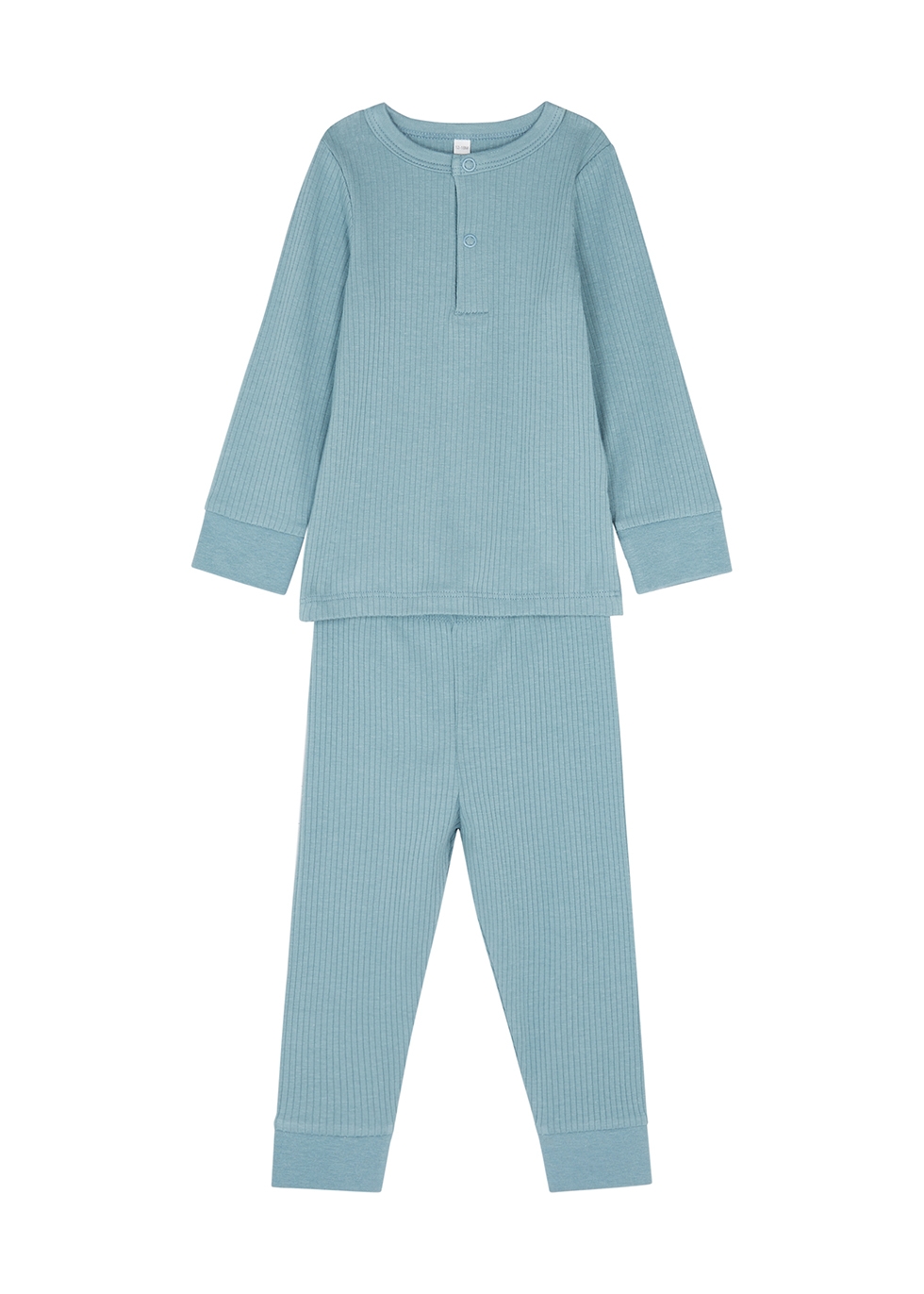 Mori Babies' Blue Ribbed Jersey Pyjama Set (9-18 Months)