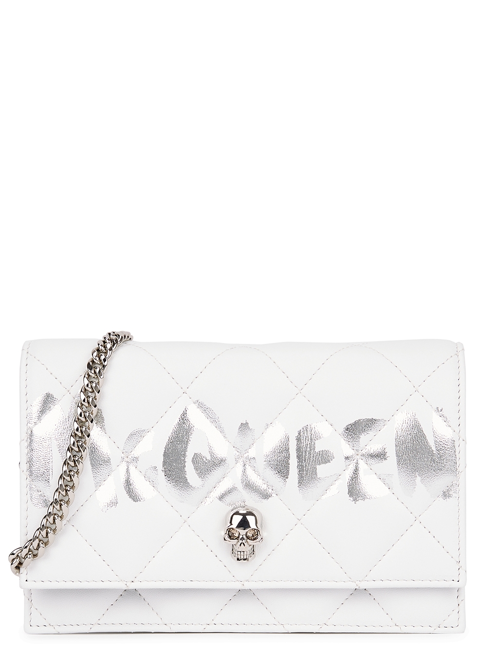Alexander McQueen Mini white quilted leather shoulder bag - Harvey Nichols