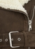 Dark brown belted shearling jacket - Alexander McQueen