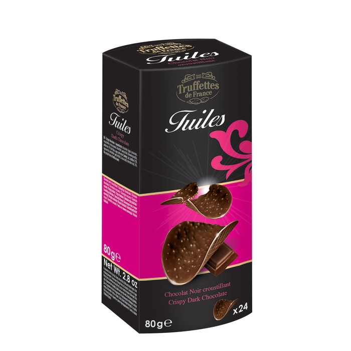 TRUFFETTES DE FRANCE Tuiles Crispy Dark Chocolate Thins 80g