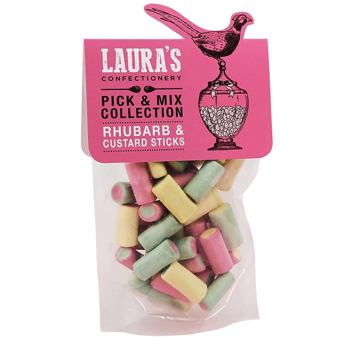 Laura's Confectionery Rhubarb & Custard Sticks 130g