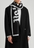 Black logo-intarsia wool-blend scarf - Palm Angels