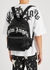 Black logo-print satin backpack - Palm Angels