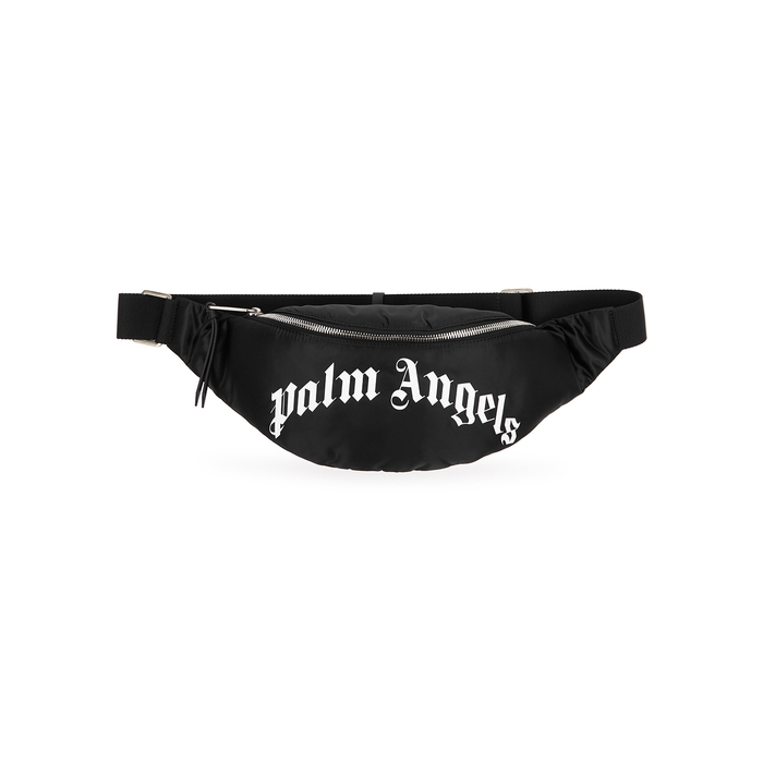 Palm Angels Black Logo Canvas Belt Bag