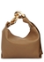 Small brown chain-embellished leather hobo bag - JW Anderson